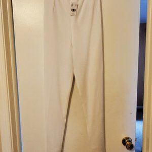 NWT Ming Wang Womens Knit White Pants Size Large